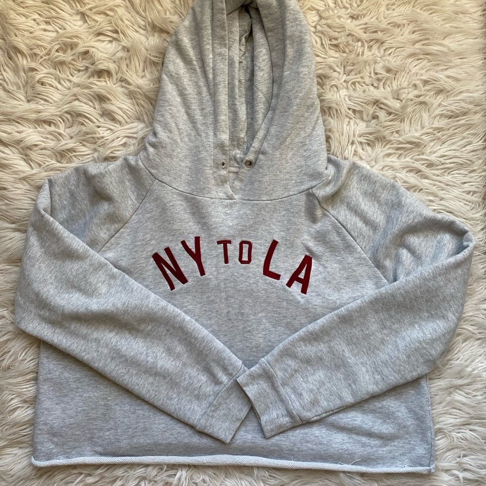 Size M Gray Cropped Hoodie
